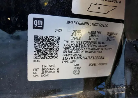 2024 Cadillac Lyriq Tech z USA, uszkodzony, nr VIN 1GYKPMRK4RZ103084